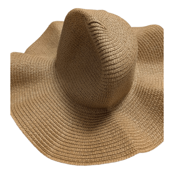 Beige straw sun hat