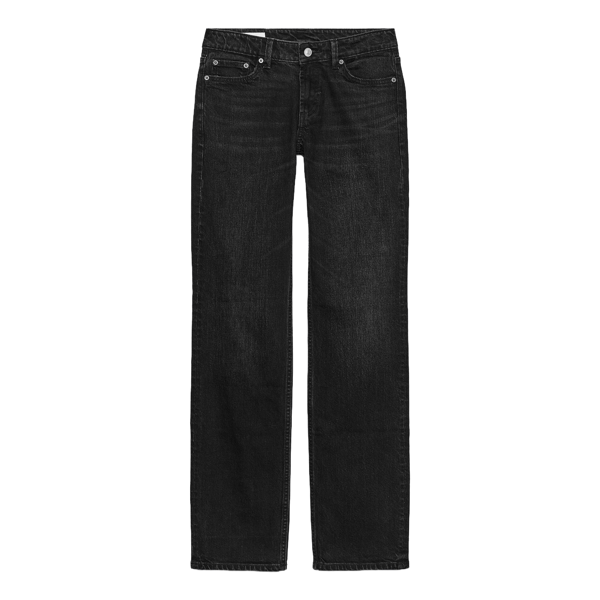 Zara Sorte jeans med lav talje og lige ben, Størrelse S / 36 ...