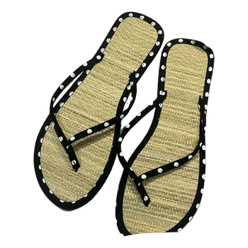 Polka dot flip flops