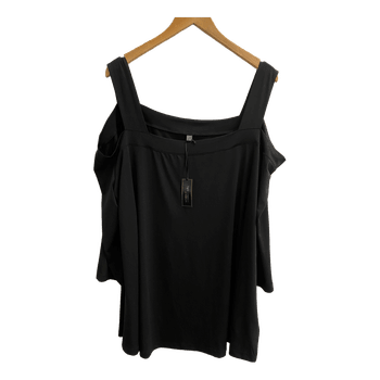 Black cold shoulder top