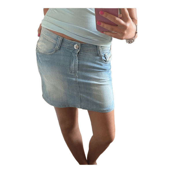 Lyseblå denimnederdel