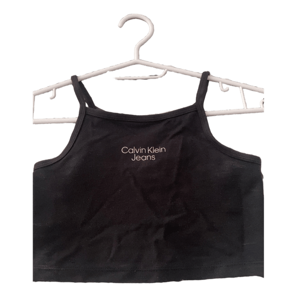 Black cotton calvin klein jeans tank top