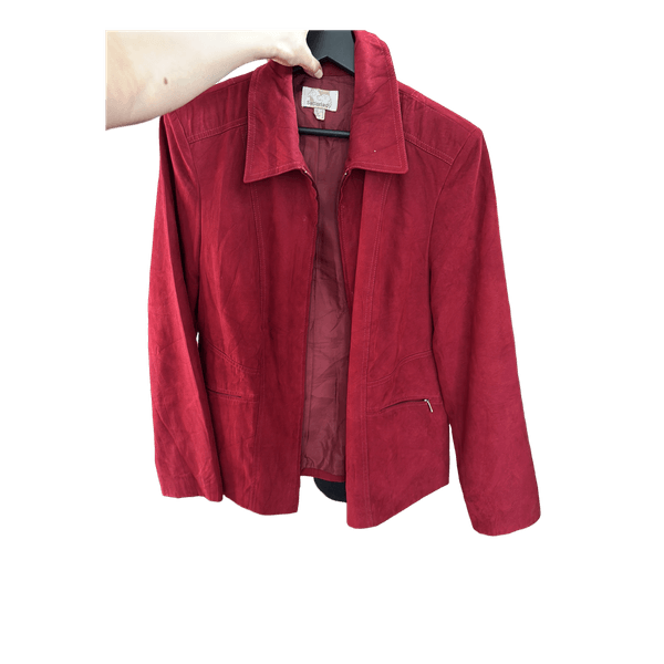Red zip-up jacket