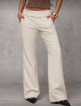 Beige tailored trousers