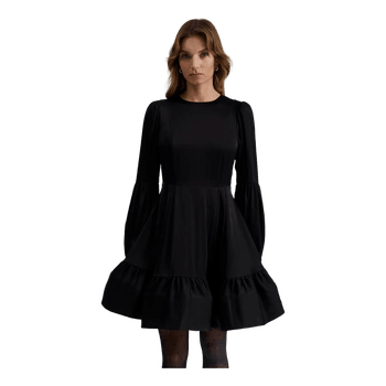 Ruffled satin mini dress with balloon sleeves by Malina