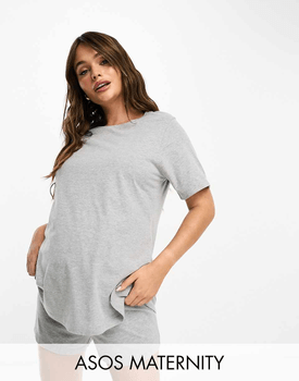 Grey Cotton Nursing Pyjama Tee