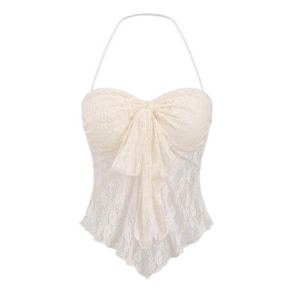 Cream lace halter top