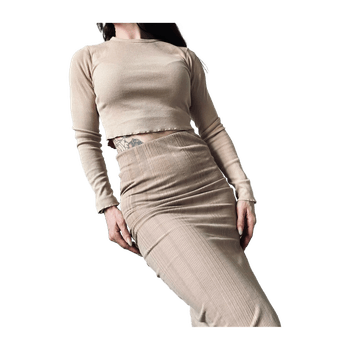 Beige midi hame