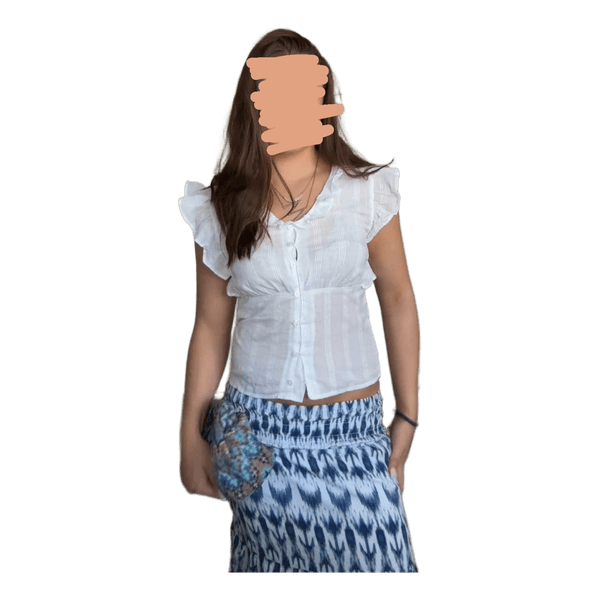 Ginatricot valkoinen röyhelöpaita