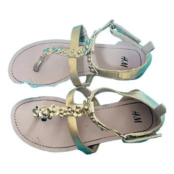 Gold floral sandals