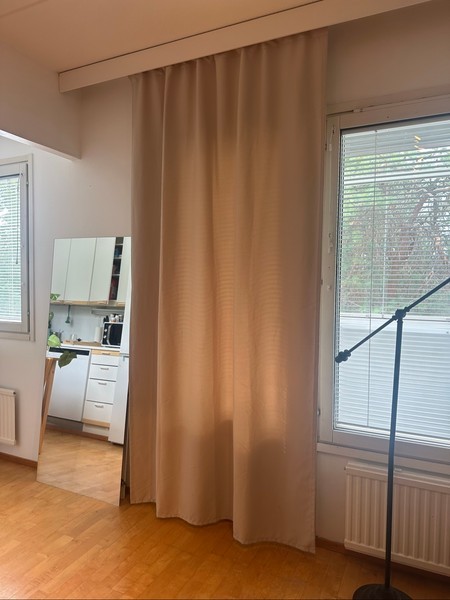 Beige blackout curtain
