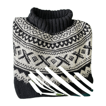 Self-knitted cardigan