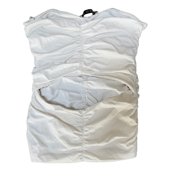 Hvid draperet top