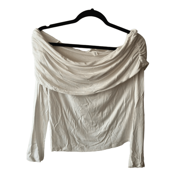 Hvid off-shoulder langærmet top