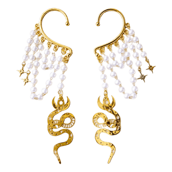 Snake ear cuffs with pearls