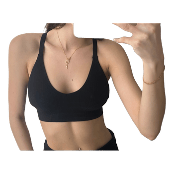 Black ribbed sports bra