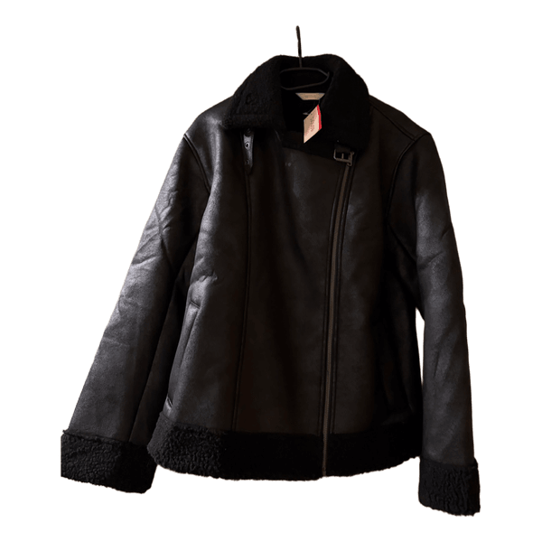Black faux leather jacket