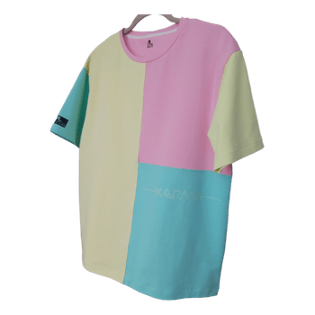 Pastel colour block oversized t-shirt