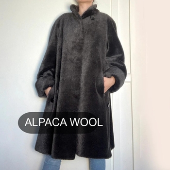 
Hawela alpaka alpaca 75% luxurious wool winter teddy fluff fur coat elegant