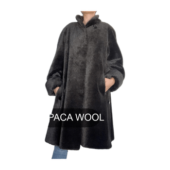 
Hawela alpaka alpaca 75% luxurious wool winter teddy fluff fur coat elegant