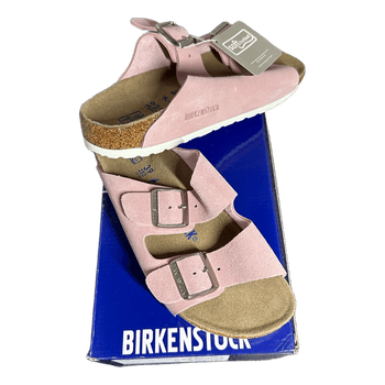 Pink suede Arizona sandals