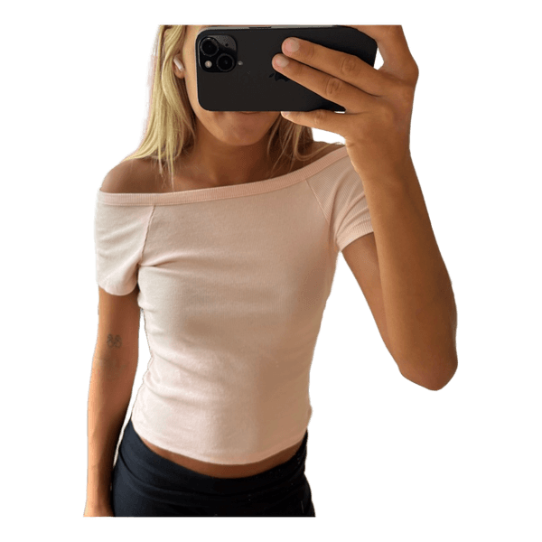 Lyserød off-shoulder top