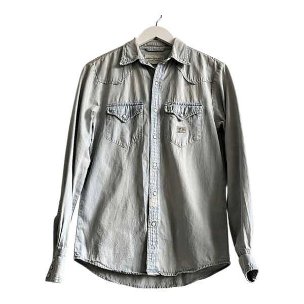 Ralph Lauren Denim & Supply Western Denim Shirt XS Light Blue Snap Button Cotton