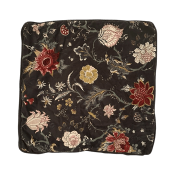 Floral velvet cushion cover