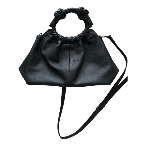 Mango black leather handbag
