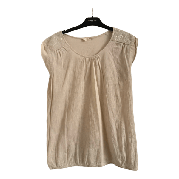 Beige kortärmad blus