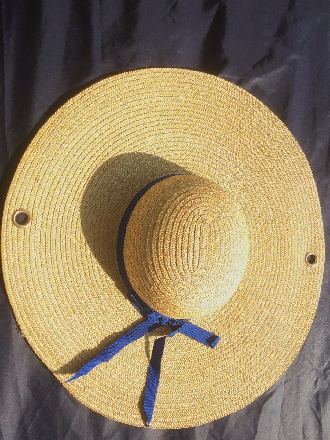 Vintage straw hat with wide brim