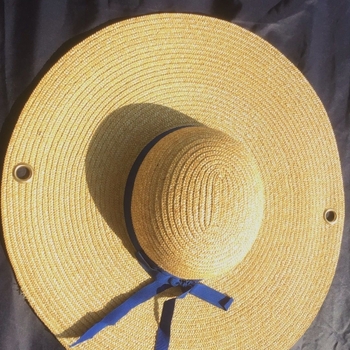 Vintage straw hat with wide brim