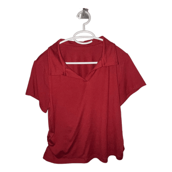 Red polo shirt