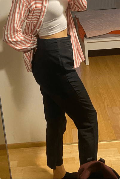Black high-waisted trousers