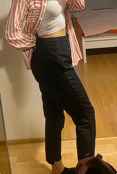 Black high-waisted trousers