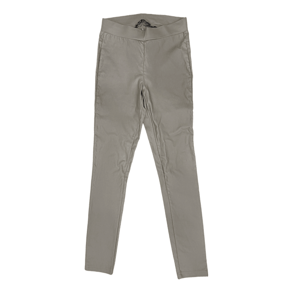 Grey khaki faux leather trousers