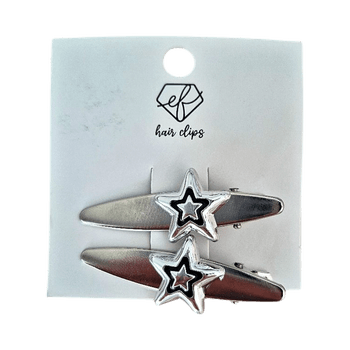 Hopea tähtikoristeiset hiusklipsit