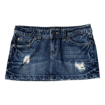 Blue denim mini skirt