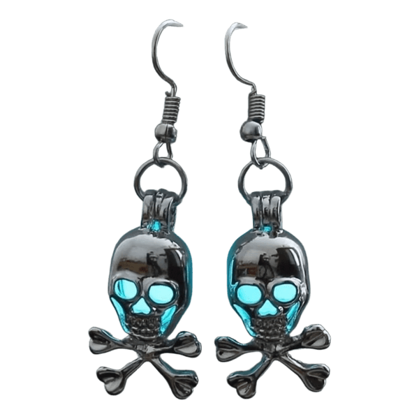 Skull drop earrings