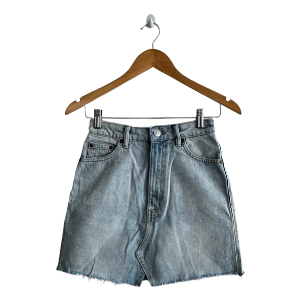 Zara light blue denim skirt