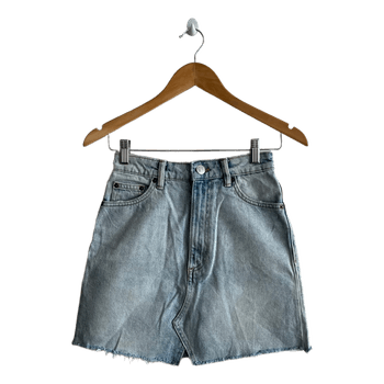 Zara light blue denim skirt