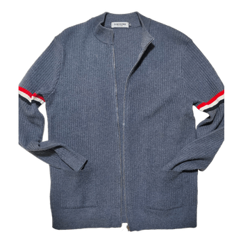 Thom Browne Grey knit zip cardigan