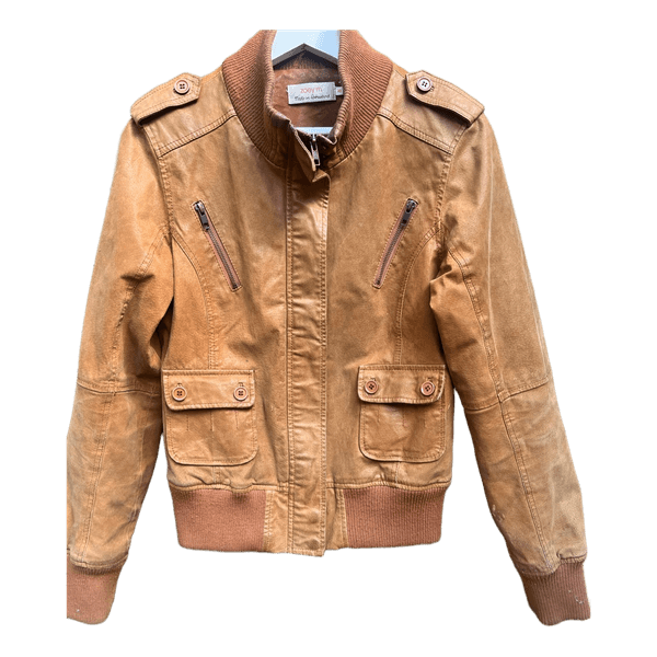 Tan faux leather jacket