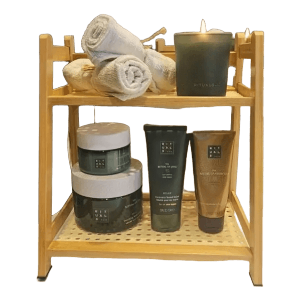 Bamboo bathroom / kitchen / makeup shelf