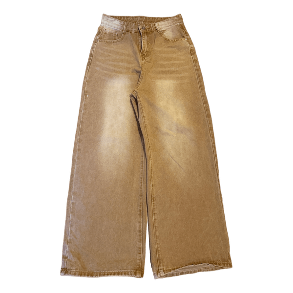 Brown wide leg jeans