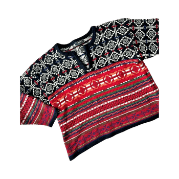 Värikäs Vintage villapaita 42