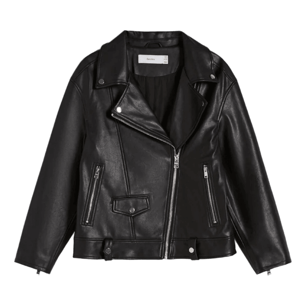 Black faux leather jacket