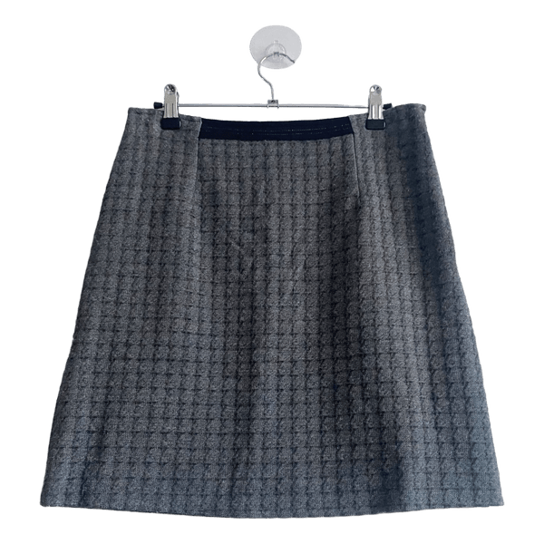 Marella Grey Textured A Line Skirt Size 38 M Italian Smart Casual Elegant