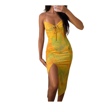 Bershka kuviollinen midimekko XS