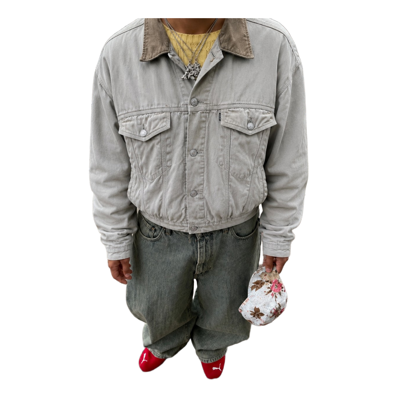 Beige cotton quilted jacket